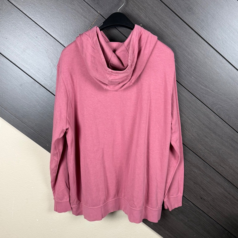 Nike Women's 1X Cowl Neck Hoodie Pink Oversized Lightweight Swoosh Pullover - Picture 3 of 5